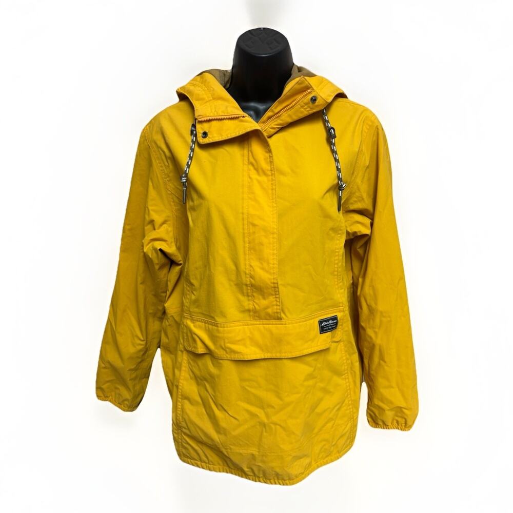 Eddie Bauer Women’s Medium Charly Anorak Jacket Mesh Lined Yellow Pullover